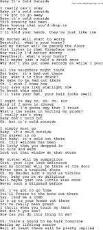 Willie Nelson Song Baby It S Cold Outside Lyrics