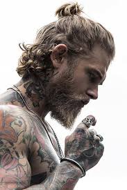 How To Do A Man Bun With Short Curly Hair Everything You Need To Know About How To Grow A Beard Man Ponytail Curly Hair Men Beard Styles Full
