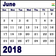 June 2018 Calendar India Calendar June Format