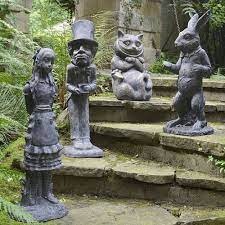Disney alice in wonderland cheshire cat garden ornament statue large. Alice In Wonderland Garden Sculptures 5 To Choose From