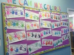 Mixing Colors Bulletin Board Preschool Colors Learning Colors Teaching Colors