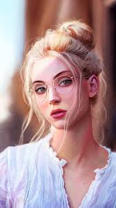 Girl With Glasses Artistic Portrait Iphone Wallpaper Girls With Glasses Portrait Girl Girl Iphone Wallpaper