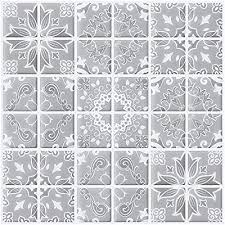 Ecoart Wall Tile Stickers Peel And Stick Self Adhesive Wall Tile 10 X 10 Pack Of 6 Vintage Tile Design 3d Heat Resistant Wat Tiles Self Adhesive Wall Tiles