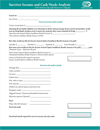 The life insurance needs analysis always assumes that the person (client or spouse) dies today. Advisor Tool Survivor Income And Cash Needs Analysis Worksheet Life Insurance Companies Analysis Income