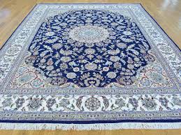 8 X 10 Navy Blue Wool And Silk Nain Hand Knotted Oriental Rug Sh24725 Product 8 X 10 Navy Blue Wool Oriental Rug Designs Blue Oriental Rug Blue Persian Rug