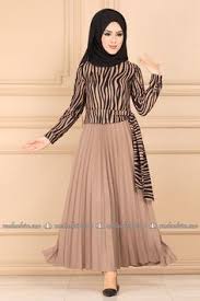 Moda Selvim Pilise Etekli Takim 2210ms212 Taba Elbise Moda Kadin Aksamustu Giysileri