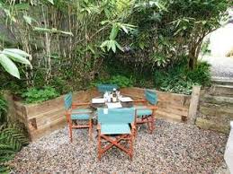 Sunken Garden With Sleepers Gravel Sunken Garden Small Garden Outdoor Furniture Sets