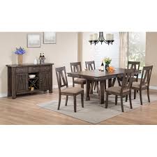 Up to 20% off every day. Oslo 8 Piece Extendable Dining Set Brown Wood Table 6 Chairs Server Walmart Com Walmart Com