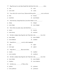 Learn the rules for forming comparative and superlative adjective in english grammar. Comparative And Superlative Adjectives Test With Giant Robots Reading Level 1 Preview