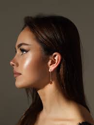 Cognac Baltic Amber Round Drop Earrings