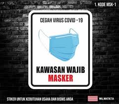 Semua orang wajib menggunakan masker ketika berkegiatan ke luar rumah, ungkap anies, kamis (9/4/2020). Sticker K3 Safety Sign Warning Sign Wajib Masker Di Lapak Tokopin Bukalapak