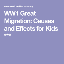 Ww1 Great Migration Causes And Effects For Kids