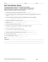 We have a dream about these wave worksheet 1 answer key photos gallery can be a guidance for you, give you more samples and most important: Physical Science Key Term Review Waves Printable 6th 12th Grade Teachervision
