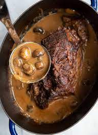 This Creamy Mushroom Beef Chuck Roast Recipe Had Everyone Drooling On Instagram When I Posted The Chuck Roast Recipes Roast Beef Recipes Slow Cooker Roast Beef