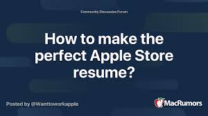 apple store resume
