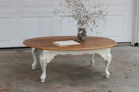 Engaging Round Brown White Wood Table Wooden Top Table Distinctive Curved Leg Design Striking Vintage S Shabby Chic Coffee Table Chic Coffee Table Coffee Table