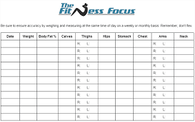 5 body measurement and weight trackers word templates