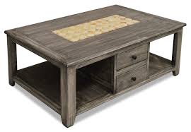 Coffee and accent table sets. Santa Fe Rusticos Solid Pine Coffee Table With Marble Inset Grey The Brick