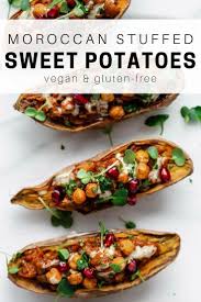 Moroccan Stuffed Sweet Potatoes Recipe Vegetarian Recipes Healthy Veg Recipes For Lunch Veg Recipes