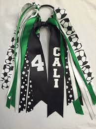 Soccer Hair Ribbons Custom Soccer Sport Hair Ribbons Soccer Hair Bows Basketball Ribbons Softball Ribbons Soccer Hair Bows Soccer Hair Sports Hair Bows