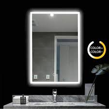 Buy top selling products like conair® led lighted vanity makeup mirror in white and conair® variable lighted 1x/10x mirror. Led Bathroom Mirror Wall Mounted Light 28 X 20 Lighted Edge Backlit Vanity Light With 3 Colour Dimmable Touch Switch Horizontal Rectangle 18w 28x20 Inch Walmart Canada