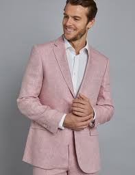 The fabric allows more airflow and breathability thereby keeping you cool. Men S Pink Herringbone Linen Tailored Fit Italian Suit 1913 Collection Hawes Curtis