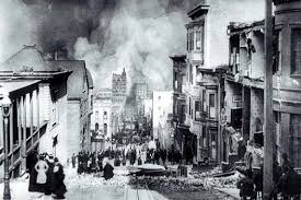 Hotel san francisco, hotel fairmount en la distancia enseñando un barrido limpio de fuego en la sección de negocios de todos menos clase a edificios enmarcados de acero. 18 Avril 1906 San Francisco En Ruines Herodote Net