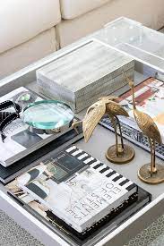 Coffee Table Tray With Books Box For Remote Controls And Decorative Accessories Interer Proekty Domashnij Dekor