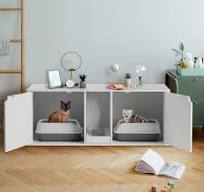 Solid Wood Cat Furniture Hidden Litter Box Cabinet Litter ...