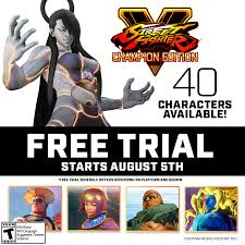 Street fighter 5 (sfv) was released for the street fighting game players in 2016. Street Fighter On Twitter Come And Show Me Everything That You Have To Offer All 40 Characters In Street Fighter V Champion Edition Are Available In The Sfvce Free Trial