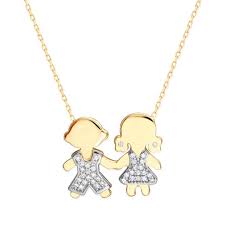 Kiz Erkek Cocuk Simgeli Altin Kolye Altin Kolye Kolyeler Altin