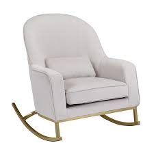 modrn glam velvet rocking chair off white with satin brass walmart com in 2021 rocking chair upholstered rocking chairs rocking chair nursery