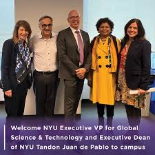 nyuniversity 's inaugural Executive Vice President for Global Science &  Technology and NYU Tandon's Executive Dean Juan de Pablo was welcomed