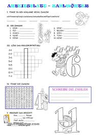 Zahlen 1 12 Daf Arbeitsblatter Deutsch