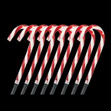 Home Accents Holiday 10 In Candy Cane Pathway Lights Set Of 8 Ty166 1118 The Home Depot Outdoor Holiday Decor Christmas Pathway Lights Outdoor Christmas