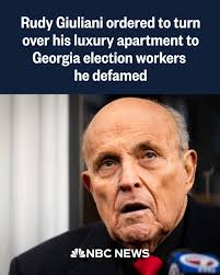 Rudy Giuliani has been ordered to turn over his Manhattan apartment and  valuables to the former Georgia election workers he defamed.  nbcnews.to/4fbLMGk