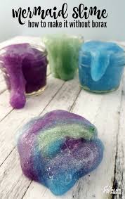 Who knew you could make amazing slime with no glue or borax!? Mermaid Inspired Diy Slime Without Borax Juggling Act Mama