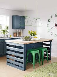 The wood came from the standard lumber yard, so to make it a bit more interesting, i roughed it up with a chainsaw, then charred it to add some weathered character, and finished with an imagine the next outdoor party with food prep and cleanup all done without making a mess of the inside kitchen. How To Build A Kitchen Island From Wood Pallets Better Homes Gardens