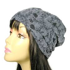 CUSTOM Sizes/lining Slouchy Beanies for Women Grey Lace Slouch Hat Custom  Sizes Hair Loss Hats Chemo Caps Slouchy Chemo Hat Women's Gray Hat