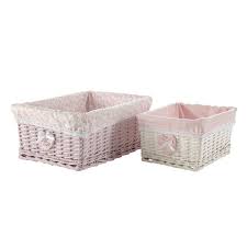2 Paniers En Rotin Roses L 30 Et L 42 Cm Victorine Cestas Dormitorio Bebe Decoracion Infantil