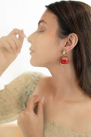 Eileen Red Kundan Earrings