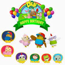 The friends leave and happily run together they solve problems and have fun. Didi Friends Topper Cake Happy Birthday Didi Happy Birthday Cake Topper Birthday Cake Topper Printable