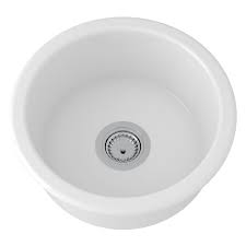allia fireclay round single bowl bar