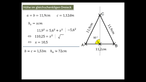 In der ebene ist es die einfachste figur, die von geraden linien begrenzt wird. 9 6 1 Hohe Im Gleichschenkligen Dreieck Youtube