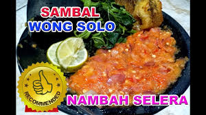 Sobat dapur 1 year ago. Cara Membuat Sambal Wong Solo Dijamin Maknyus Youtube