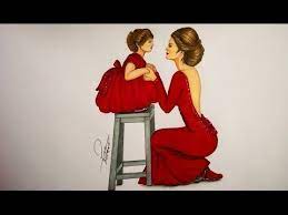 تعليم رسم ازياء رسم فستان لفتاة وطفلة باللون الاحمر youtube drawing illustrations drawings sketches