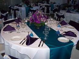 Wedding Table Decoration Ideas Blue We Could Use The Blue Tulle As The Table Runner For Each Table Teal Wedding Decorations Teal Wedding Cake Teal Wedding