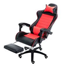High Back Ergonomic Gaming Chair Racing Napping Computer Office Chair With Padded Footrest Swivel Video Game Chair In Red Chair Office Chair Gaming Chair