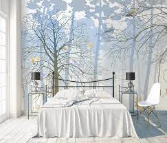 Papier peint chambre adulte romantique. Papier Peint Nature Foret Bleu Fraicheur De L Aube Muralconcept