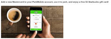 After the opening the app, tap my card. Expired Parkmobile Add A Mastercard Use It To Park Get 5 Starbucks Giftcard Doctor Of Credit